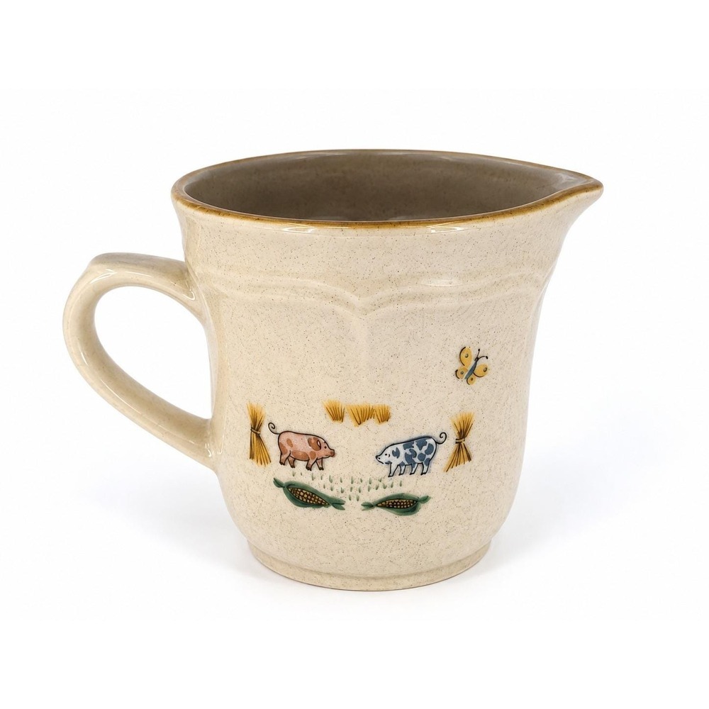 International Tableworks Stoneware Farm Country Creamer Pitcher Thailand Vintage